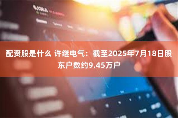 配资股是什么 许继电气：截至2025年7月18日股东户数约9.45万户
