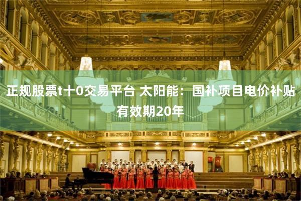 正规股票t十0交易平台 太阳能：国补项目电价补贴有效期20年