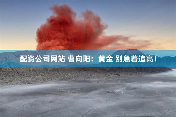 配资公司网站 曹向阳：黄金 别急着追高！