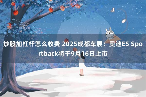 炒股加杠杆怎么收费 2025成都车展：奥迪E5 Sportback将于9月16日上市