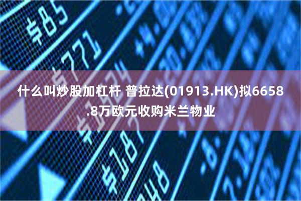 什么叫炒股加杠杆 普拉达(01913.HK)拟6658.8万欧元收购米兰物业