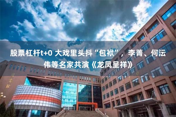 股票杠杆t+0 大戏里头抖“包袱”,李菁、何沄伟等名家共演《龙凤呈祥》