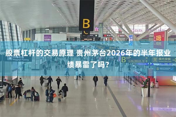 股票杠杆的交易原理 贵州茅台2026年的半年报业绩暴雷了吗？