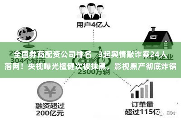 全国券商配资公司排名   3起舆情敲诈案24人落网！央视曝光檀健次被抹黑，影视黑产彻底炸锅