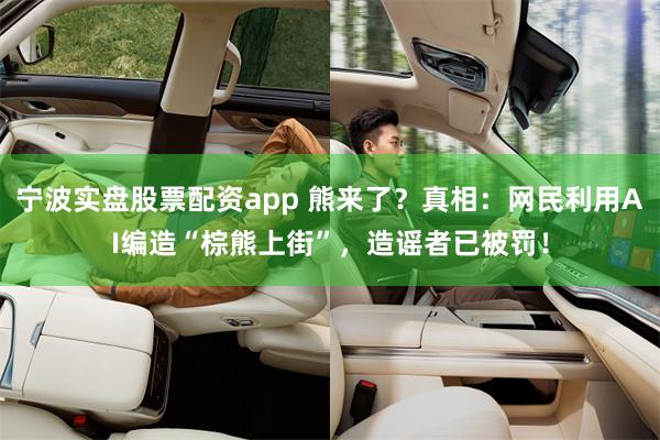 宁波实盘股票配资app 熊来了？真相：网民利用AI编造“棕熊上街”，造谣者已被罚！